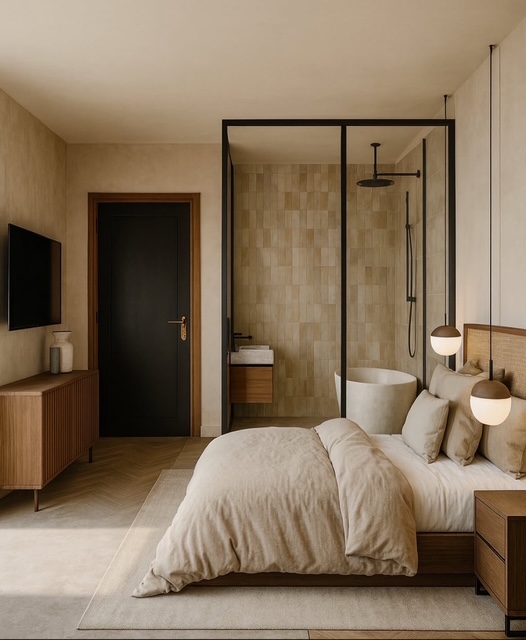 Rustige, warme slaapkamer van Loenen Interiors